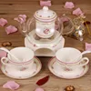 High Quality Porcelain Tea Cup Set Gift Box Packing Ceramic Tea Pot Set 14 pcs Coffee Kettle Set