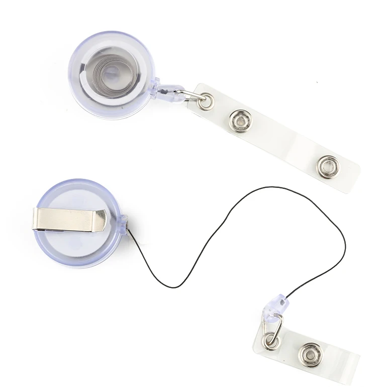 Custom color round shape magnetic badge reels with metal clip