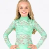 Child girls adult emballe lace long sleeve shorty leotard/unitard training stage dance wear