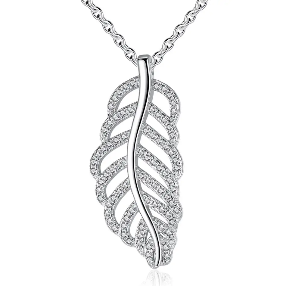 Fashion 925 Sterling Silver Crystal Necklace Feather Leaf Pendant Necklace For Women Fashion Jewelry Gift
Fashion 925 Sterling Silver Crystal Necklace Feather Leaf Pendant Necklace For Women Fashion Jewelry Gift