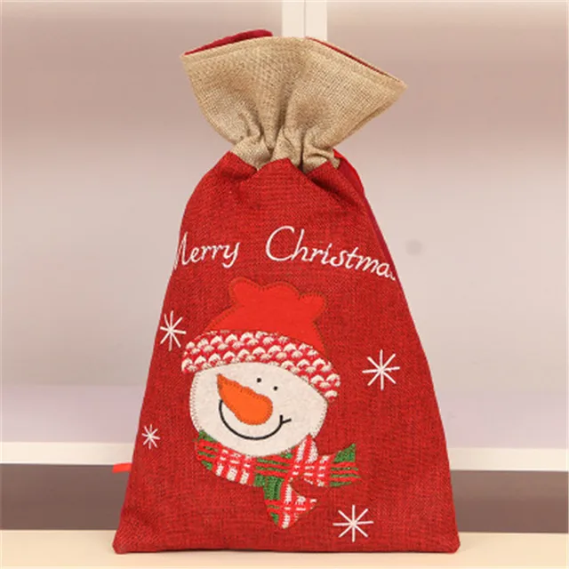 christmas gift bag santa burlap candy bag christmas tree pendant