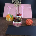 Mr. and Mrs. Wedding Cake Topper Modern Golden Rhinestone Decoration Small
