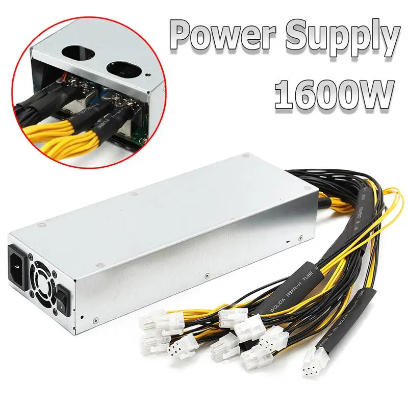 

1600w 92% Mining Machine Power Supply For Bitcoin Miner S7 S9 Ethereum ZEC Zcash New ATX Mining Power For Computer PC