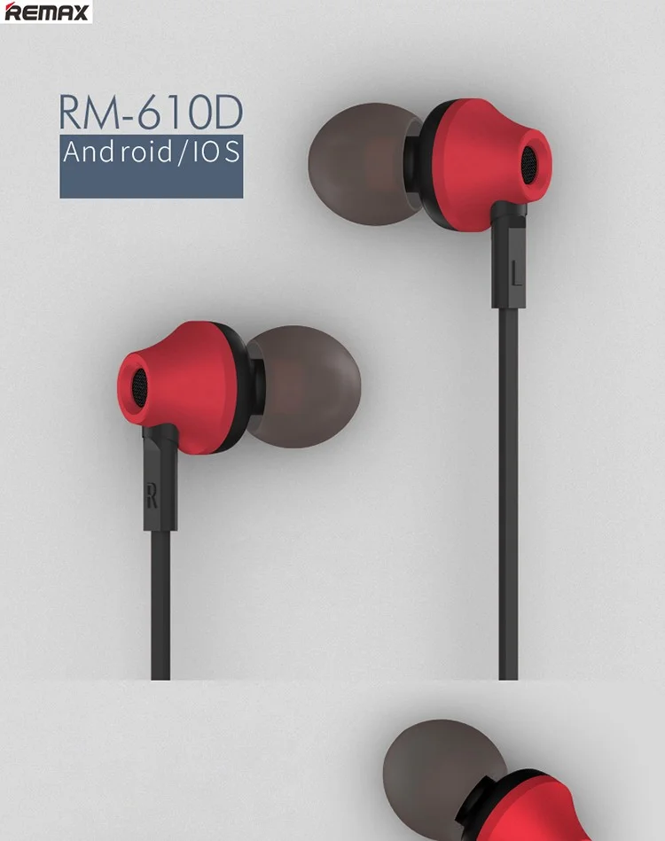 Remax RM-610D 1.2M Fashion Mobile Phone Earphones Wired Earbuds - ANKUX.COM