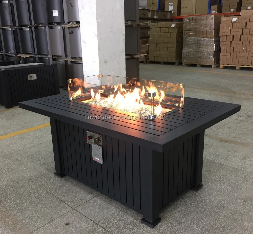 5 5000 Btu Black Coated Aluminum Outdoor Rectangle Propane Gas