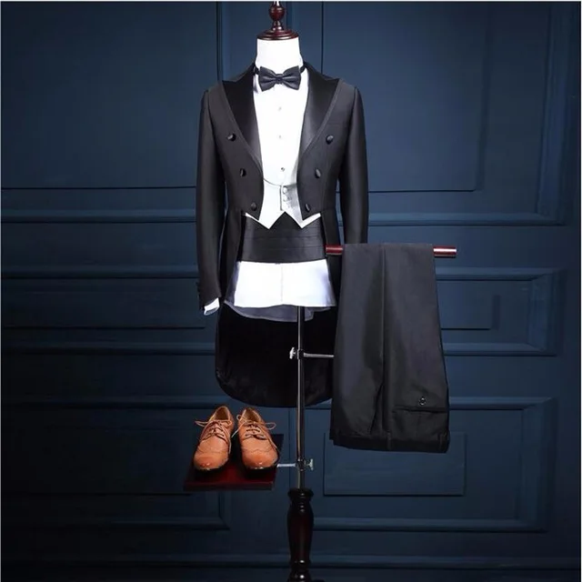 Custom Made Black Tail Long Coat Stage Costume Men Suit Wedding Terno Tuxedos WPY050, White linen as picture
Custom Made Black Tail Long Coat Stage Costume Men Suit Wedding Terno Tuxedos WPY050, White linen as picture