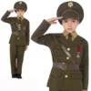 Boys Kids Army Officer Costume WW1 Wartime Uniform World Book Day Halloween Fancy Dress Costumes QBC-5567