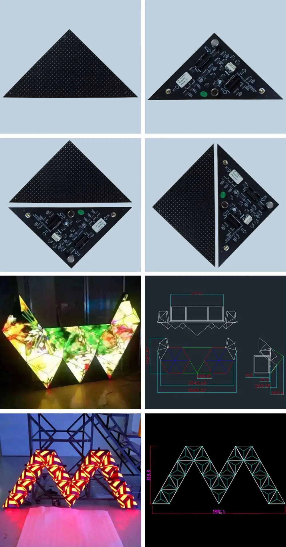 160mm*226mm*113mm Customized P5 Indoor Triangle LED Screen
