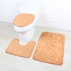 2019 new style solid color embossed bathroom three-piece bath mat