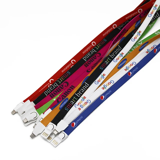 OEM Logo 90cm Lanyard Micro USB Cable Polyester Braided Mobile Phone Cables - ANKUX.COM