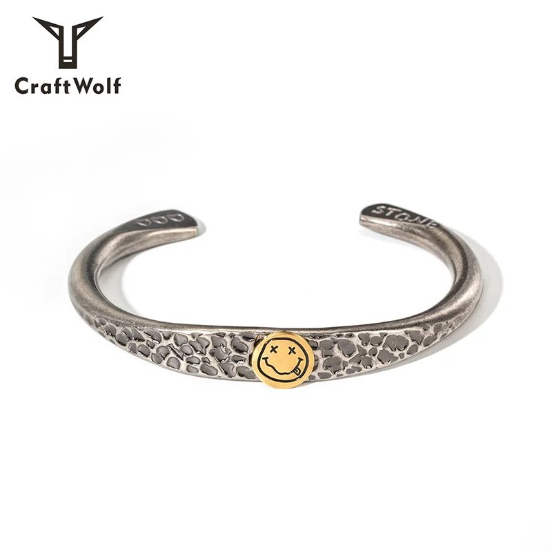 Craft Wolf Fashion Jewelry Men Women Couple Stainless Steel Smile Face Bracelet, Old silver
Craft Wolf Fashion Jewelry Men Women Couple Stainless Steel Smile Face Bracelet, Old silver