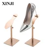 XINJI Hot Sell Fashion Metal Gold Adjustable Shoe Rack Shop Fittings Shoes Window Display