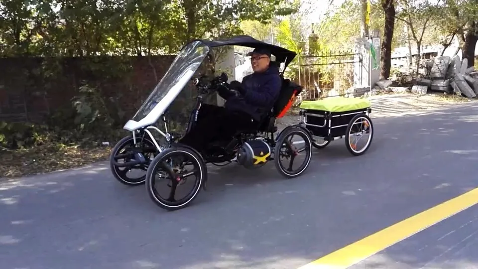 Trikexplor Alloy Frame 4 Wheel Recumbent Bike City Leisure High Seat