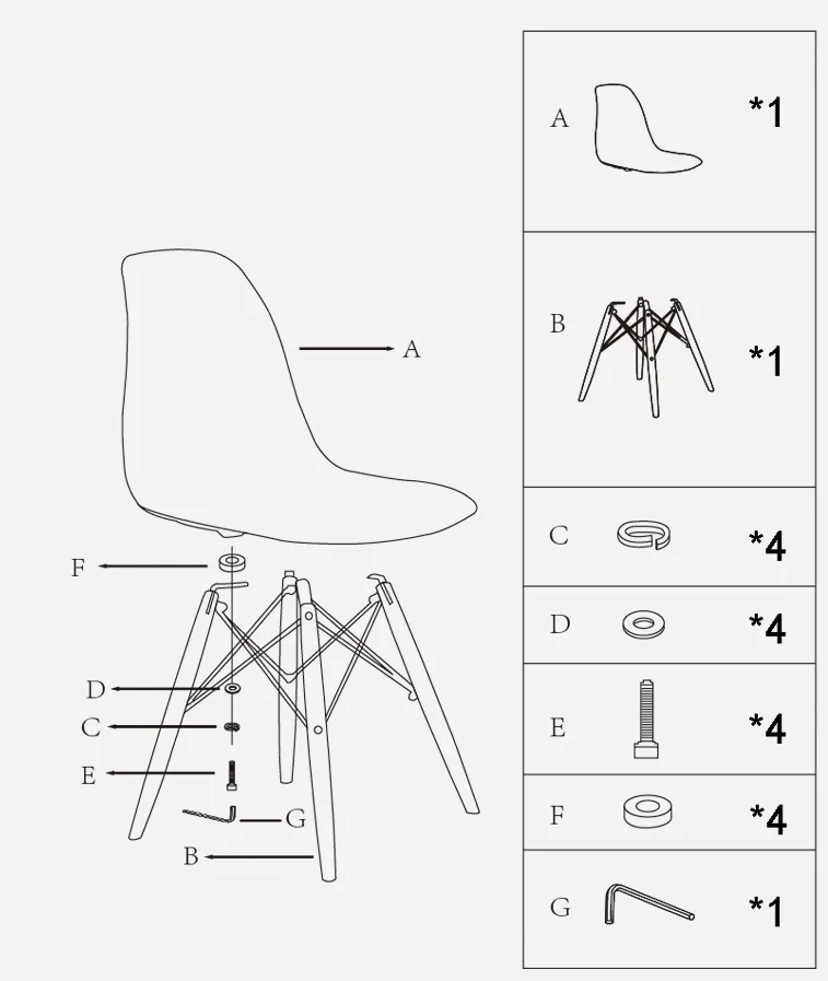 Modern bedroom furniture cheap plastic chair