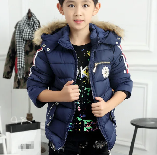 S11644A Children Cotton Coat 2015 Winter Jacket Kids Baby Boy Hooded Thick Warm Outwear Cotton Jacket Wholesale