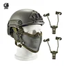 Newest outdoor protective combat tactical face military half mask with earmuffs