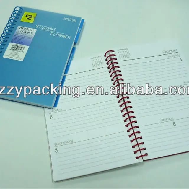 pp cover spiral pocket daily student planner