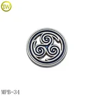 Customized metal safety pin badge round enamel pin button badge for garment