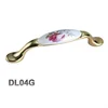 furniture accessories elegant zinc alloy flower ceramic drawer handle