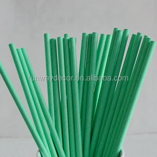 Party Favor Event and Party Supply Eco-Friendly Solid Green Paper Straw for Birthday Drinking Table Decoration
