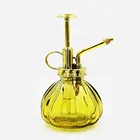200ml Amber color pumpkin shaped glass watering mist spray pump bottle for indoor potted flower plant