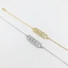 Refiny Jewellery charm interlink connected bracelet women gold accessories