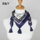 BOYAN BOYAN 2018 Fashion Secret Garden Print Square Scarf 100% Cotton Bandana