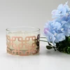 Home Decoration Luxury Personalized Rose Gold Laser Cut Paper Scented Clear Glass Square Candle Jar