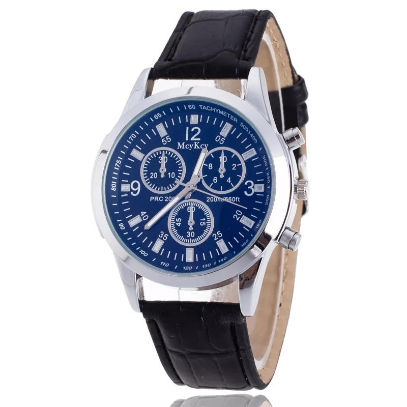 

Free Shipping Mens Watches Roman Numerals Blue Ray Glass Watch Men's Business Luxury Leather Analog Quartz Wristwatch mw135