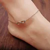 Summer Fashion Stainless Steel Infinity Pendant Foot Jewelry 18K Gold Plated Anklet Chain For Lady