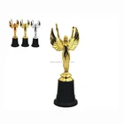 Hot sale Special trophy plastic gold silver bronze trophy cup with Woman with wings for souvenir gift