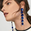 Kaimei 2018 New Luxury Long Pendant Statement Boho Jewelry Dangle Flowers Earrings For Women Sequin Long Drop Earrings Wholesale