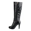 2019 Girls fashionable shoes black buckle strap sexy high heel long boots women