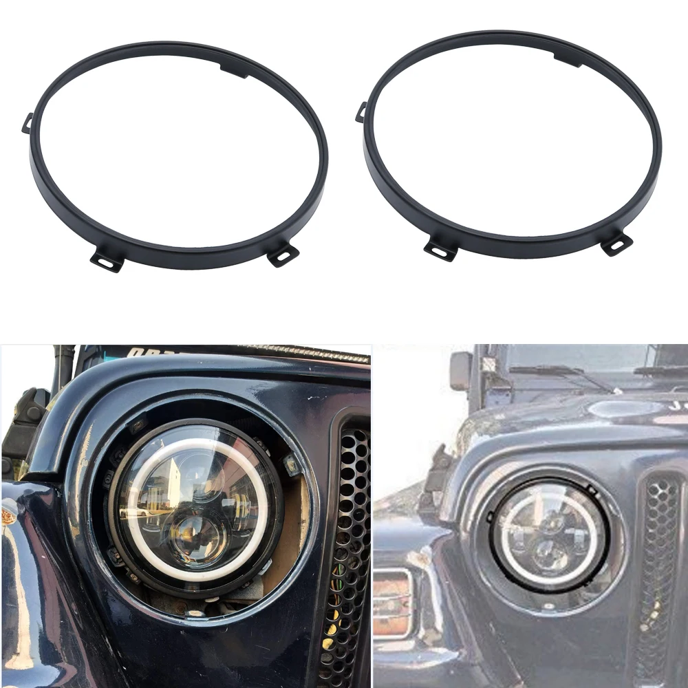 Pair 7'' Round Black Headlight Bracket 7 Inch Trim Ring For Jeep Accessories 
Pair 7'' Round Black Headlight Bracket 7 Inch Trim Ring For Jeep Accessories