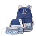 3pcs cute printing students backpack school bag set
