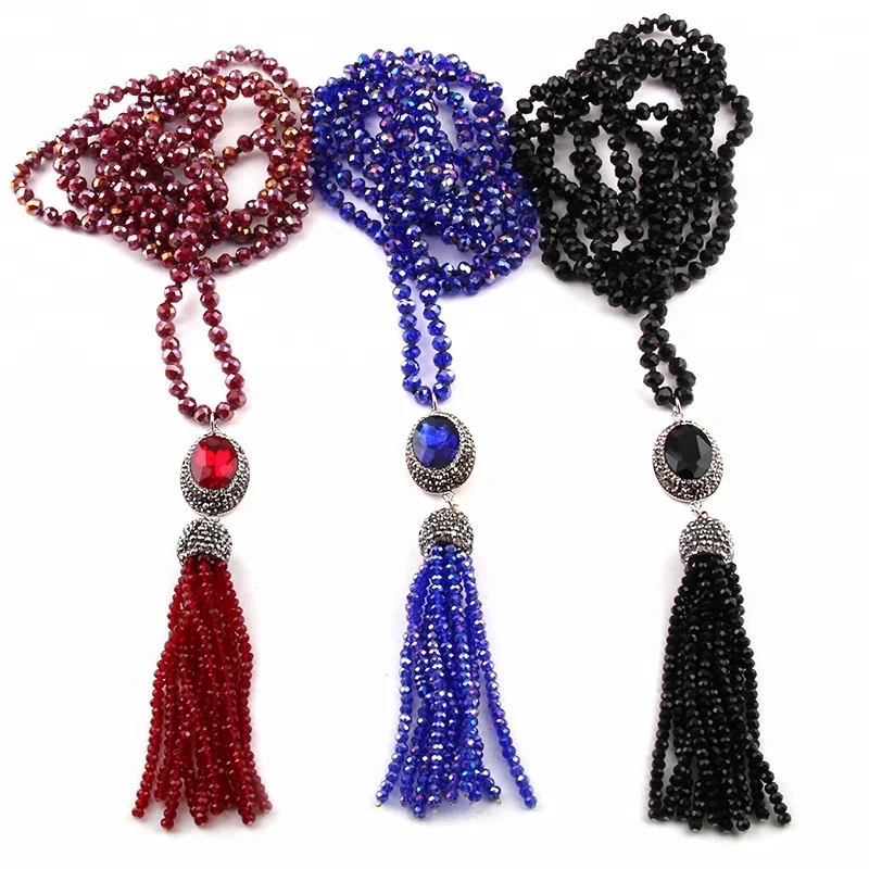 Fashion Women Long Ethnic Necklace 6MM Crystal Glass Beads Necklace Olive Crystal Pave Link Tassel Necklace
Fashion Women Long Ethnic Necklace 6MM Crystal Glass Beads Necklace Olive Crystal Pave Link Tassel Necklace