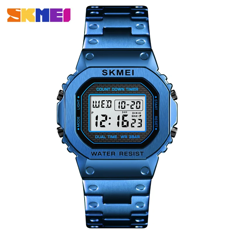 Skmei 1456 Waterproof Countdown Digital Watch For Men Fashion Outdoor Sport Wristwatch Stainless Steel Men's Watch Alarm Clock
Skmei 1456 Waterproof Countdown Digital Watch For Men Fashion Outdoor Sport Wristwatch Stainless Steel Men's Watch Alarm Clock