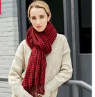 Fashion Lattice Ponchos Wraps Printed Woolen Stole Winter Women Scarf Shawl