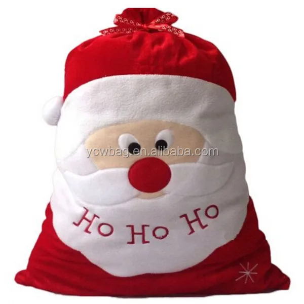 christmas santa sack stocking present drawstring gift bag