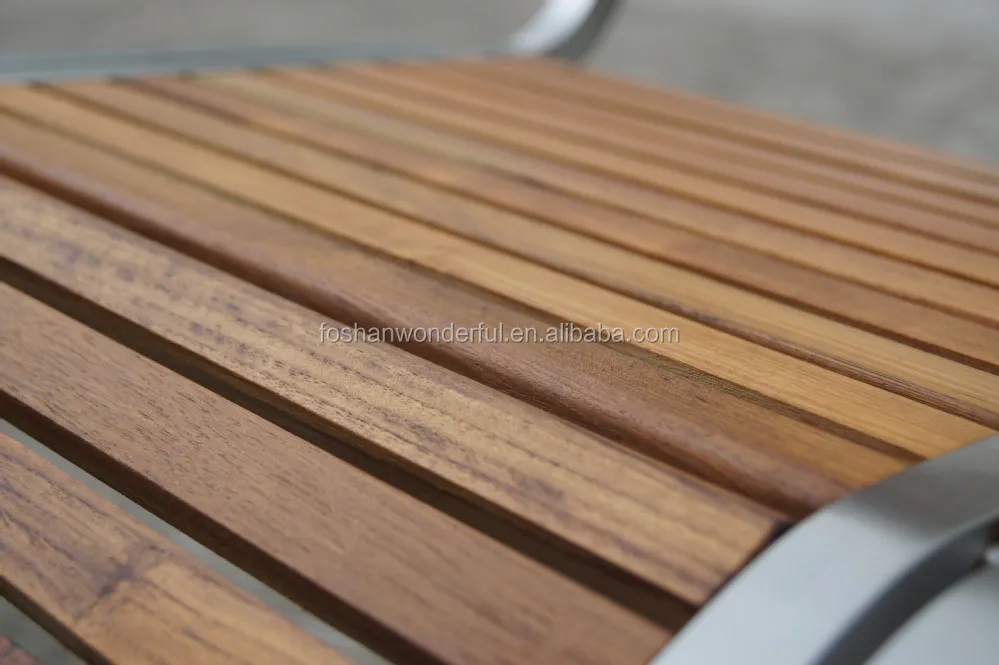 新しいデザイン2015チークテーブルと椅子ステンレスフレーム付ガーデン家具用仕入れ・メーカー・工場