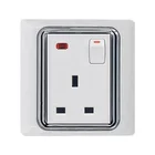 3-pin BS socket with switch and light,waterproof outlet