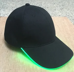 fiber optic cable around brim glow hatparty led baseball cap