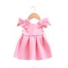 Beautiful Baby Girl Kids Dresses Pink Backless Bowknot Lace Dresses Boutique Princess Party Wear Girls Dress