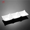 OEM welcome imitation crockery oblique triangular quality melamine plate sauce 3 compartment dish