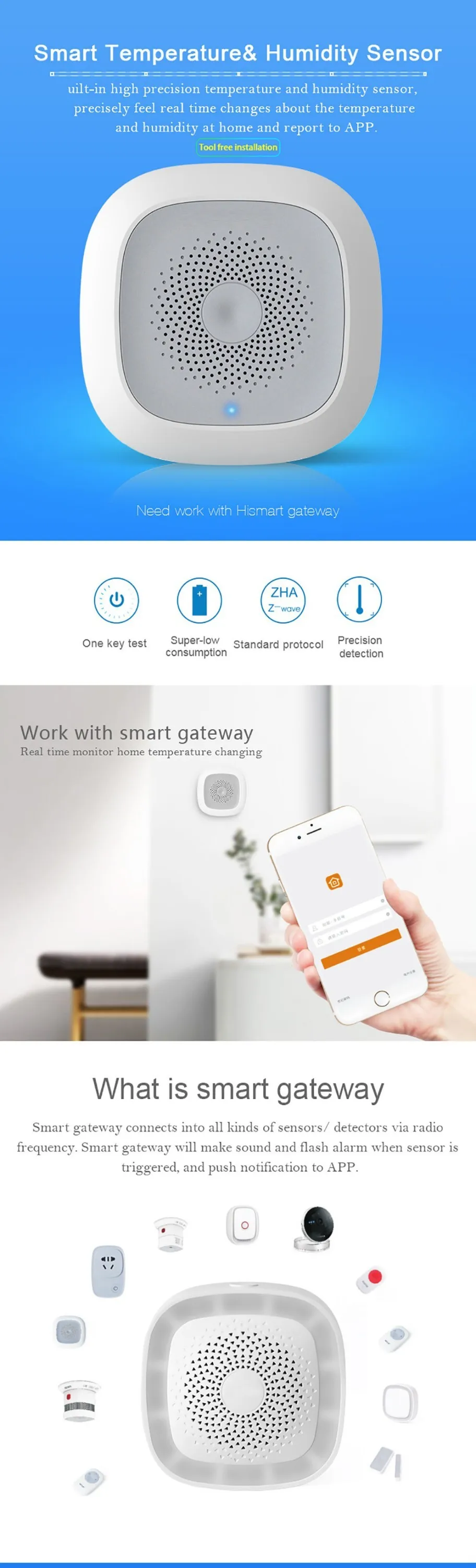 Zigbee Zwave wifi temp humidity sensor analog output - ANKUX.COM