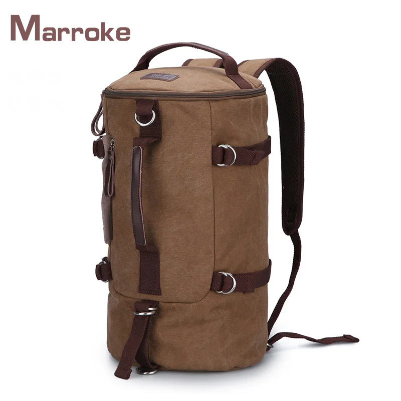 Marroke Outdoor Cylinder Shape Sport Cotton Canvas Waterproof Leisure Duffle Travel Backpack Bag, Brown/dark blue
Marroke Outdoor Cylinder Shape Sport Cotton Canvas Waterproof Leisure Duffle Travel Backpack Bag, Brown/dark blue