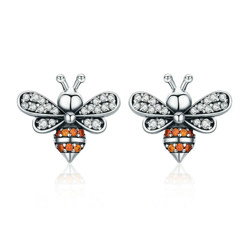 Bee Clear Cubic Zirconia Exquisite Stud Earrings 925 Sterling Silver Jewelry Earring Women, Picture
Bee Clear Cubic Zirconia Exquisite Stud Earrings 925 Sterling Silver Jewelry Earring Women, Picture