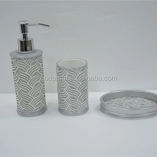 2017 morden 3 piece bathroom sets bathroom accessories polyresin