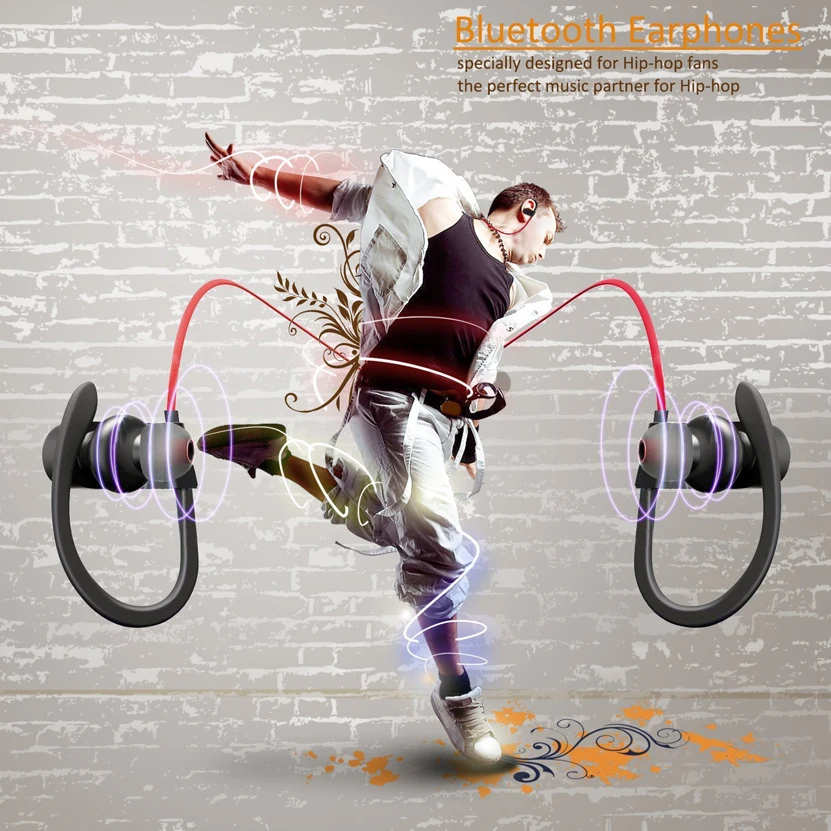 U8 New Stereo Smart Ear-Hook Bluetooth Headset Wireless Headphone with Mic - ANKUX.COM