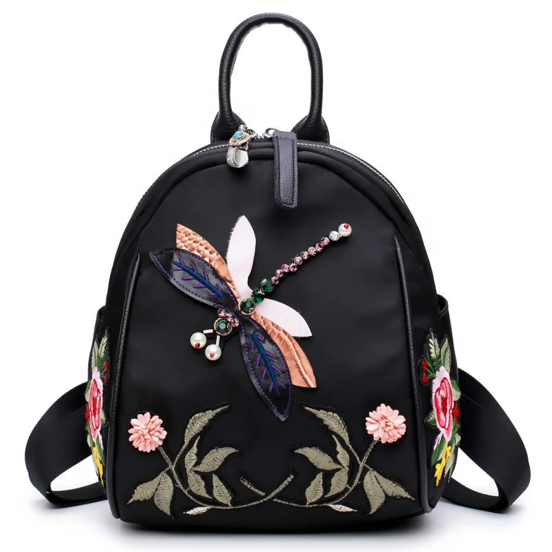 Women Handmade Rhinestone 3D Flower Embroidered Waterproof Diagonal One Shoulder Bag Portable Backpack, Black
Women Handmade Rhinestone 3D Flower Embroidered Waterproof Diagonal One Shoulder Bag Portable Backpack, Black